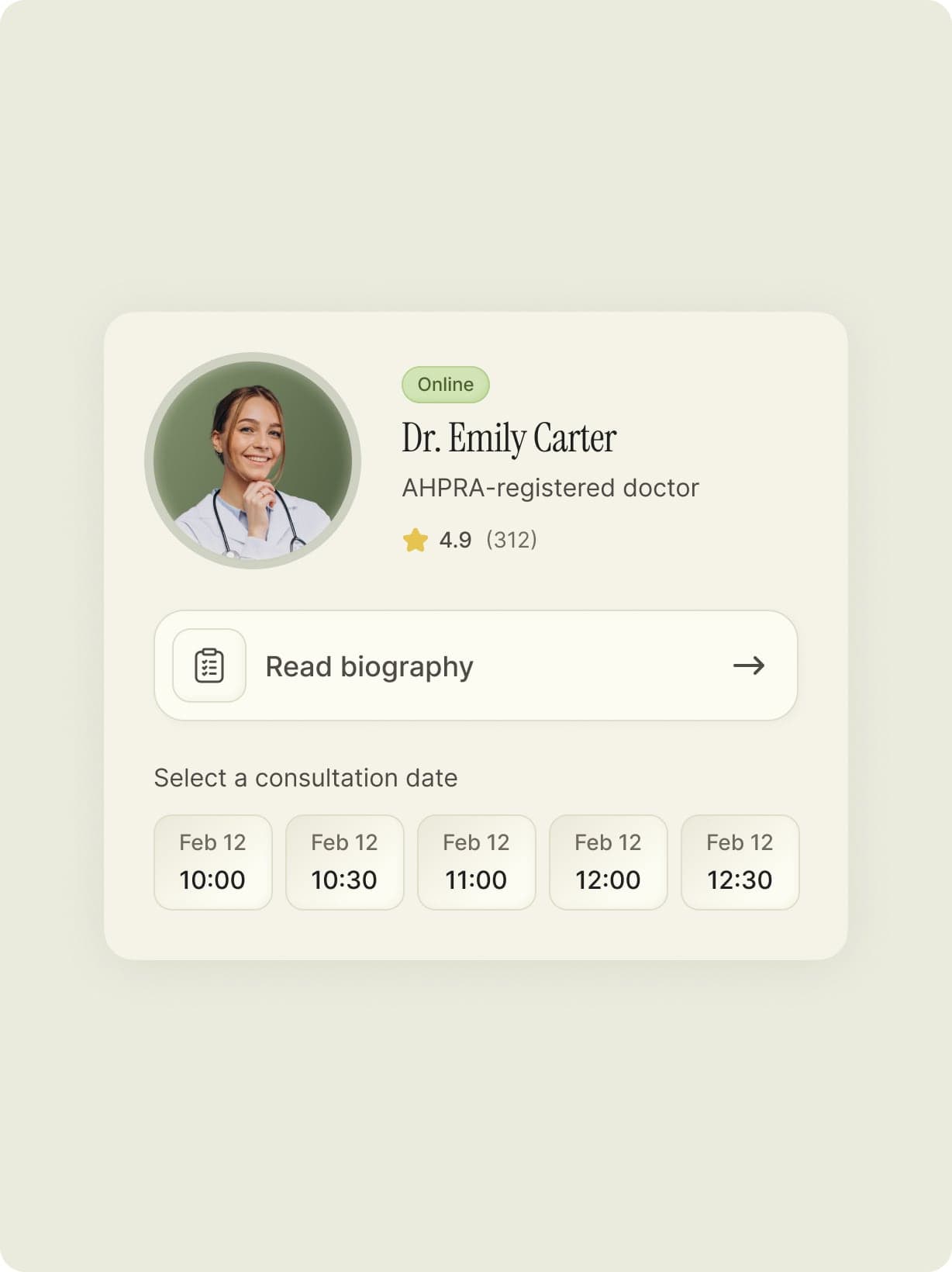 Telehealth consultation with your doctor (10-15 minutes)